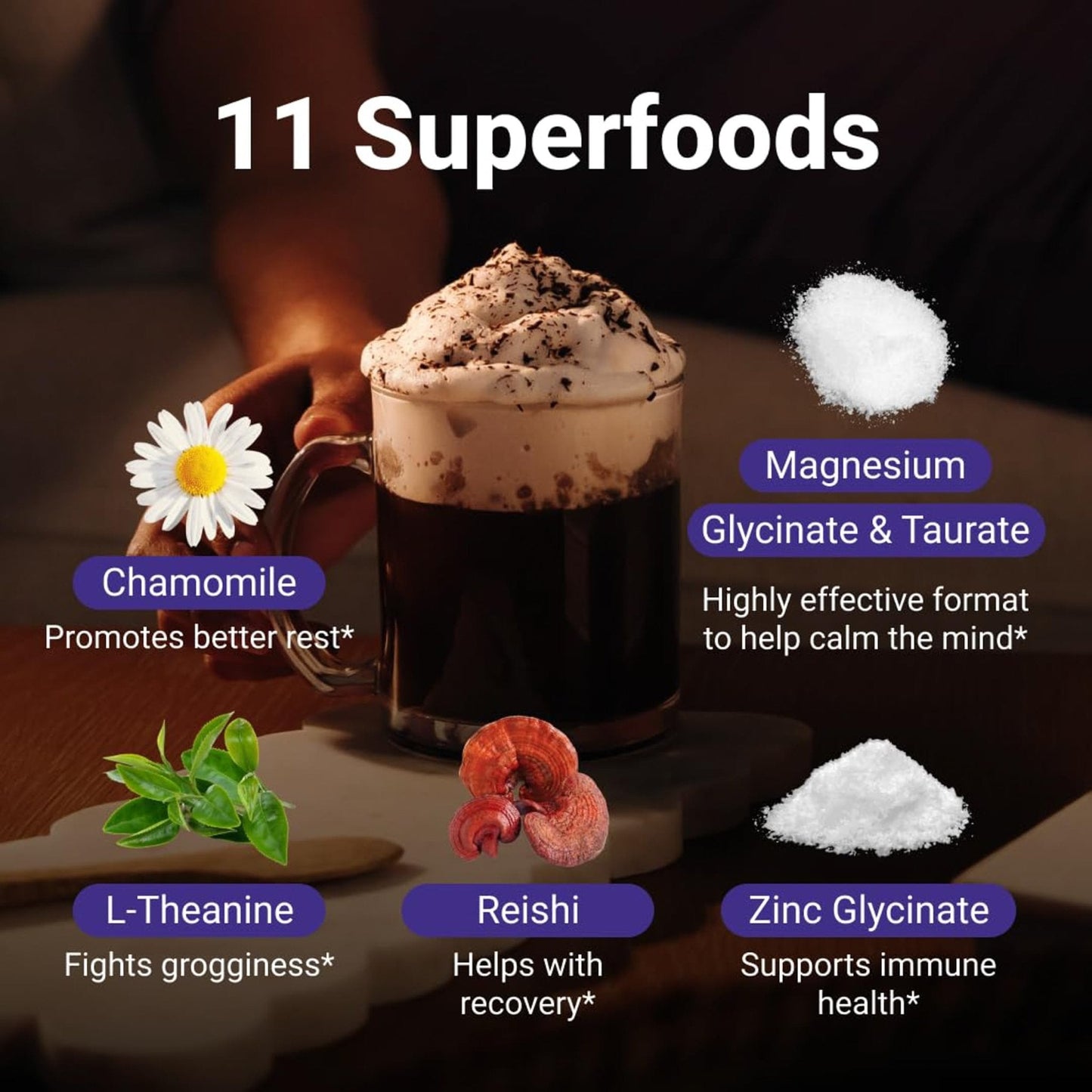 MoonBrew Nighttime Magnesium Hot Cocoa Jar, Natural Sleep Aid Drink Mix for Adults - Calming Melatonin-Free Sleep Support - Sleepy Hot Chocolate Powder with L-Theanine, - PrimeBioHealth - canada supplements