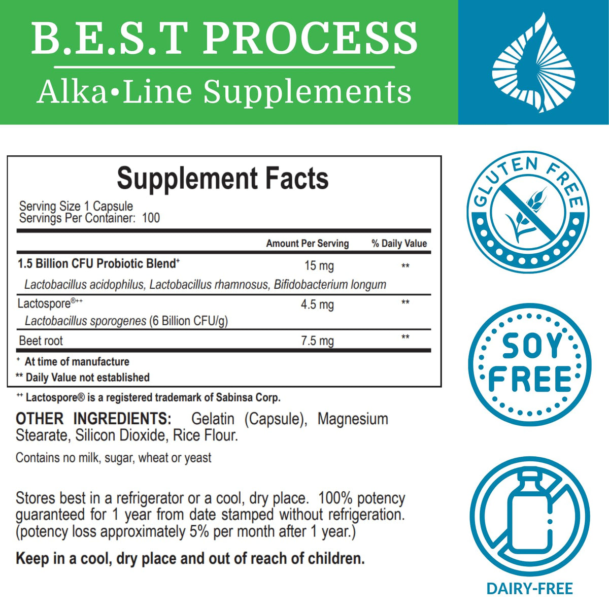 Morter HealthSystem Alkadophilus Best Process Alkaline — No Refrigeration Probiotic & Prebiotic Digestive Supplement — 1.5 Billion CFU of Good Bacteria & Beetroot - PrimeBioHealth - canada supplements