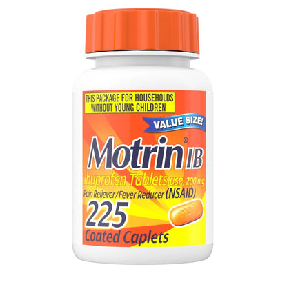 Motrin IB Ibuprofen 200mg Tablets, Ibuprofen Pain & Fever Reliever for Headache, Backache, Muscular Aches, Menstrual Pain & Minor Arthritis Pain, Over-The-Counter NSAID Medicine, 225 ct - PrimeBioHealth - canada supplements