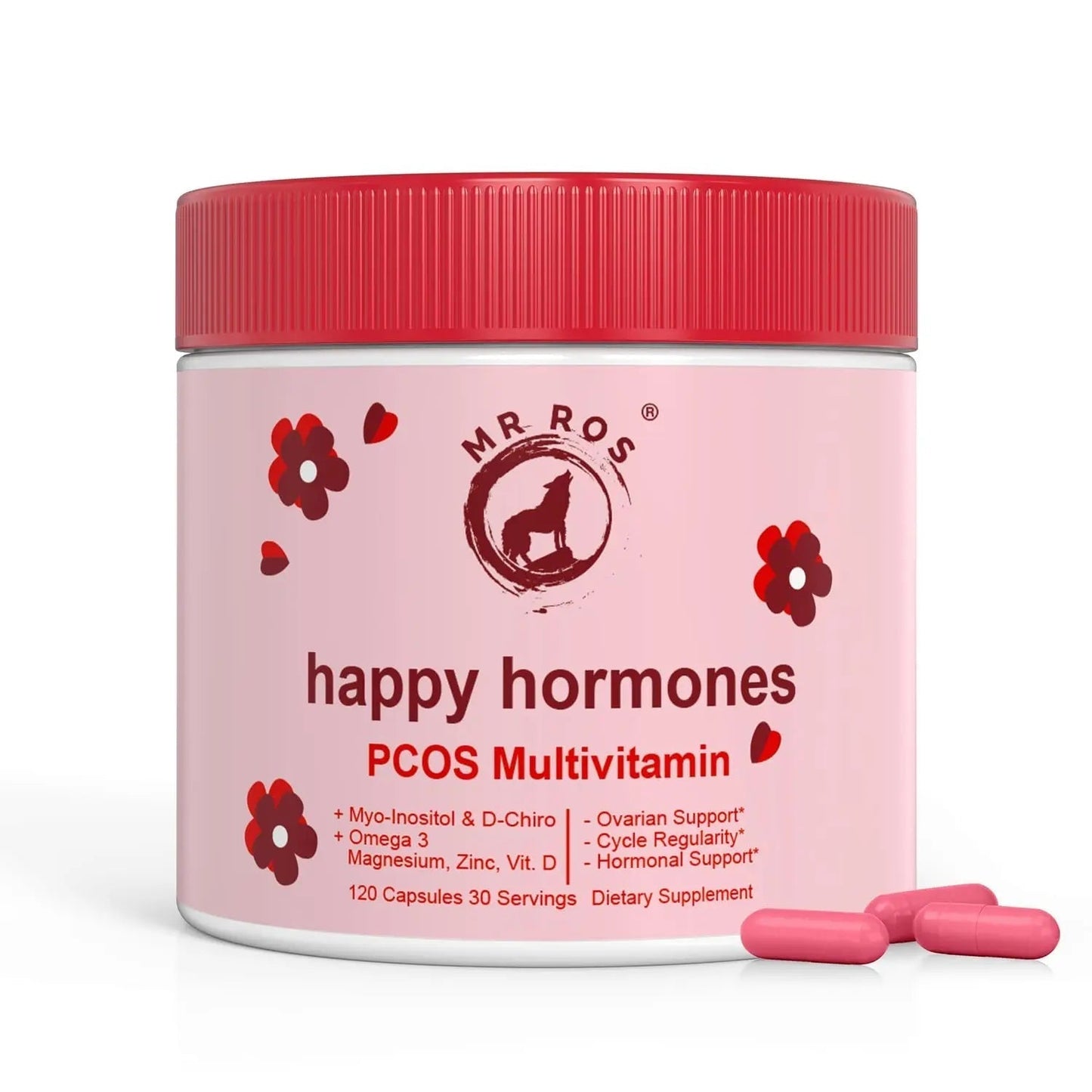 Mr Ros PCOS Multivitamin for Women – Happy Hormones Formula – Myo & D-Chiro Inositol 40:1, Omega-3, Vitamin D3, Zinc & Magnesium - PrimeBioHealth - canada supplements