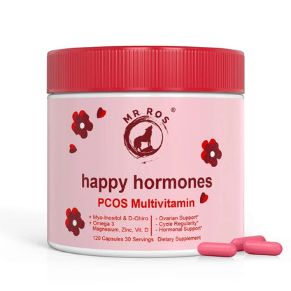 Mr Ros PCOS Multivitamin for Women – Happy Hormones Formula – Myo & D-Chiro Inositol 40:1, Omega-3, Vitamin D3, Zinc & Magnesium - PrimeBioHealth - canada supplements