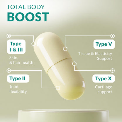 Multi Collagen 180 Protein Capsules - Type I, II, III, V, X Collagen Pills - Proprietary Blend of Eggshell, Chicken, Wild Fish & Grass-Fed - PrimeBioHealth - canada supplements