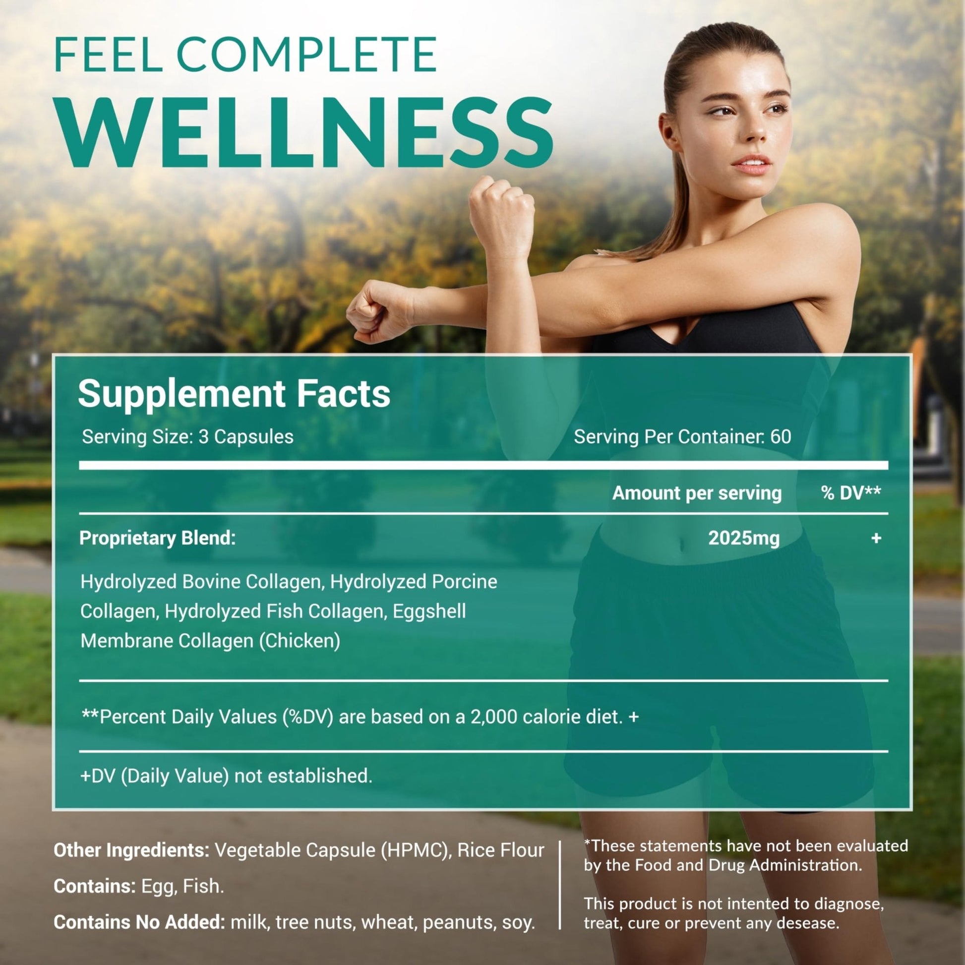 Multi Collagen 180 Protein Capsules - Type I, II, III, V, X Collagen Pills - Proprietary Blend of Eggshell, Chicken, Wild Fish & Grass-Fed - PrimeBioHealth - canada supplements