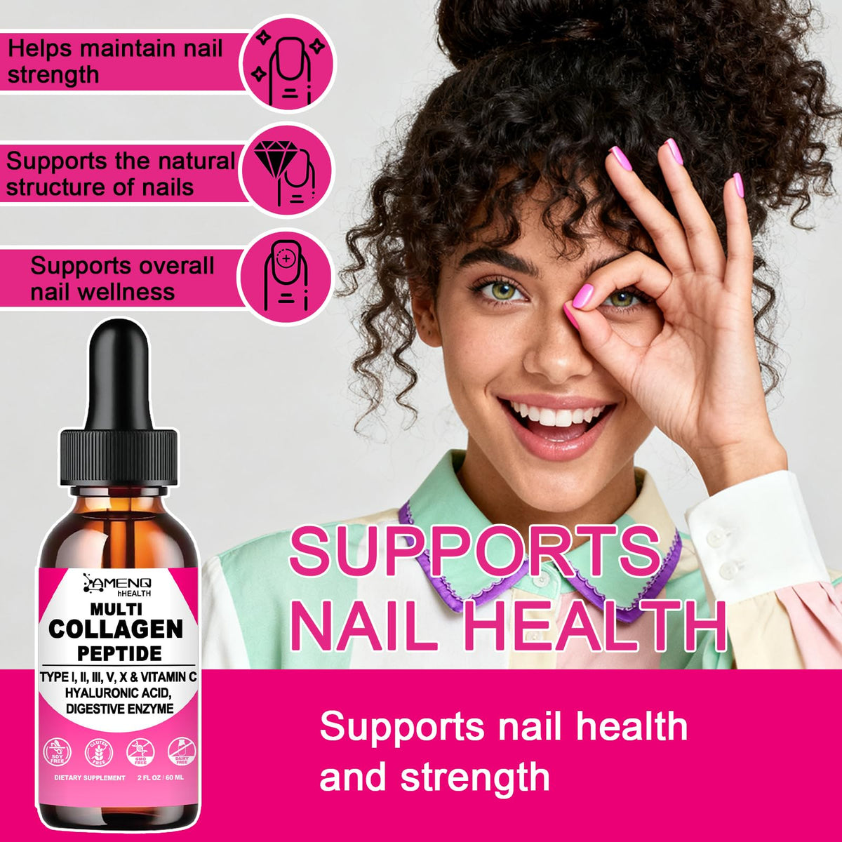 Multi Collagen Peptides Liquid Drops for Women & Men, Hydrolyzed Collagen Peptides Type - PrimeBioHealth - canada supplements