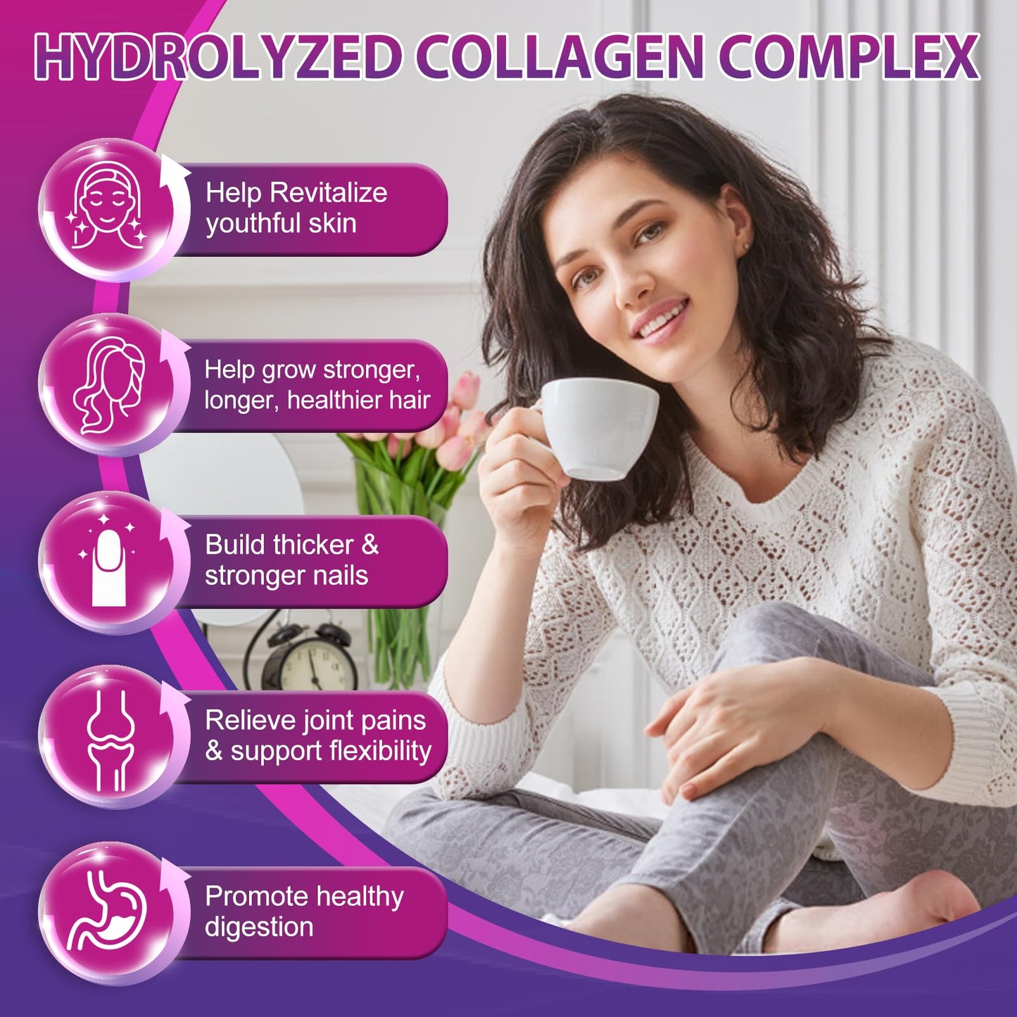 Multi Collagen Peptides Softgel - Type I, II, III, V, X - Hydrolyzed Collagen Peptides with Biotin, Vitamin C, Hyaluronic Acid, Supports Skin Hair Nail - PrimeBioHealth - canada supplements