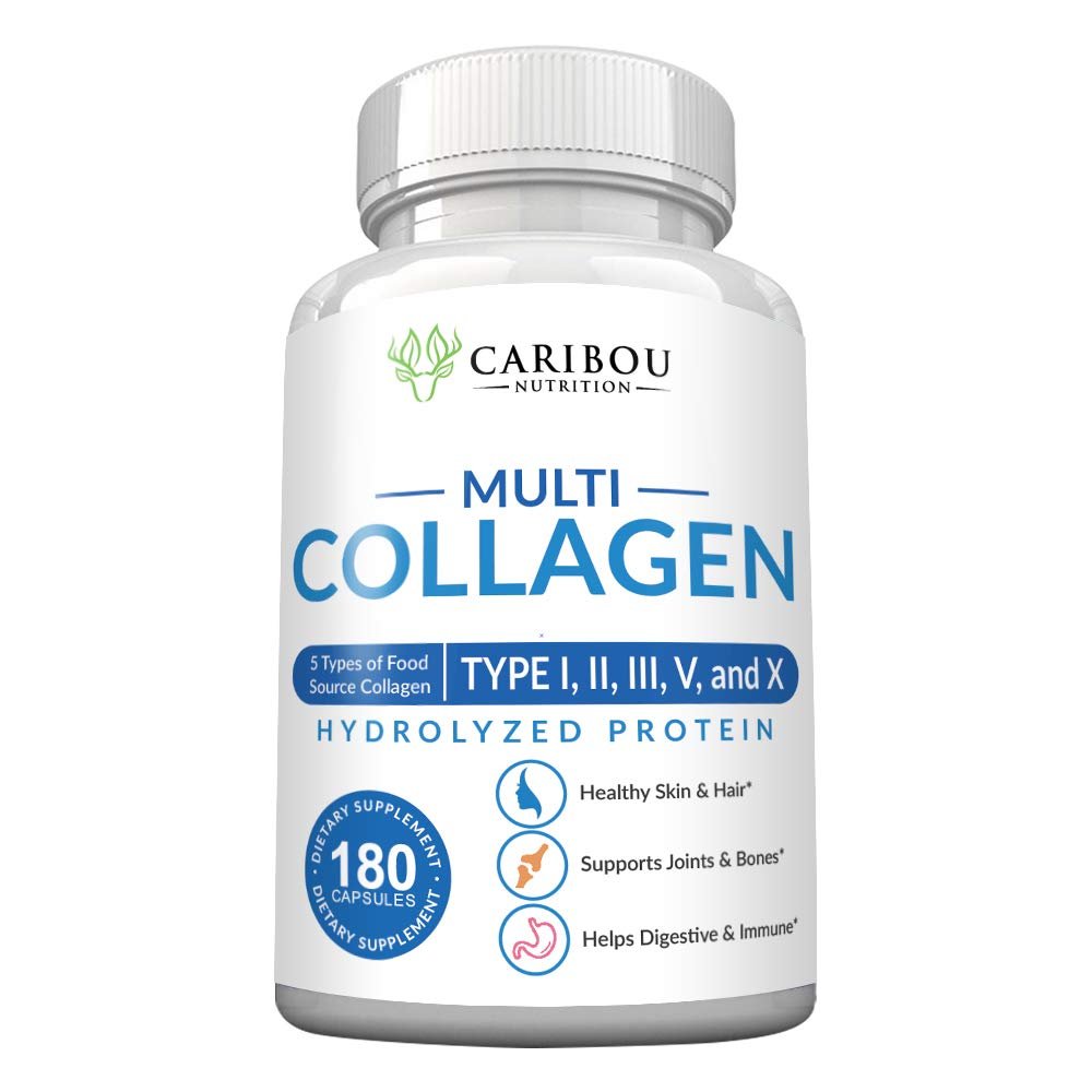 Multi Collagen Pills - 180 Collagen Pills - Type I, II, III, V & X Collagen Capsules - Unique Blend of Collagen Peptides Capsules - Wild Fish, Eggshell, - PrimeBioHealth - canada supplements