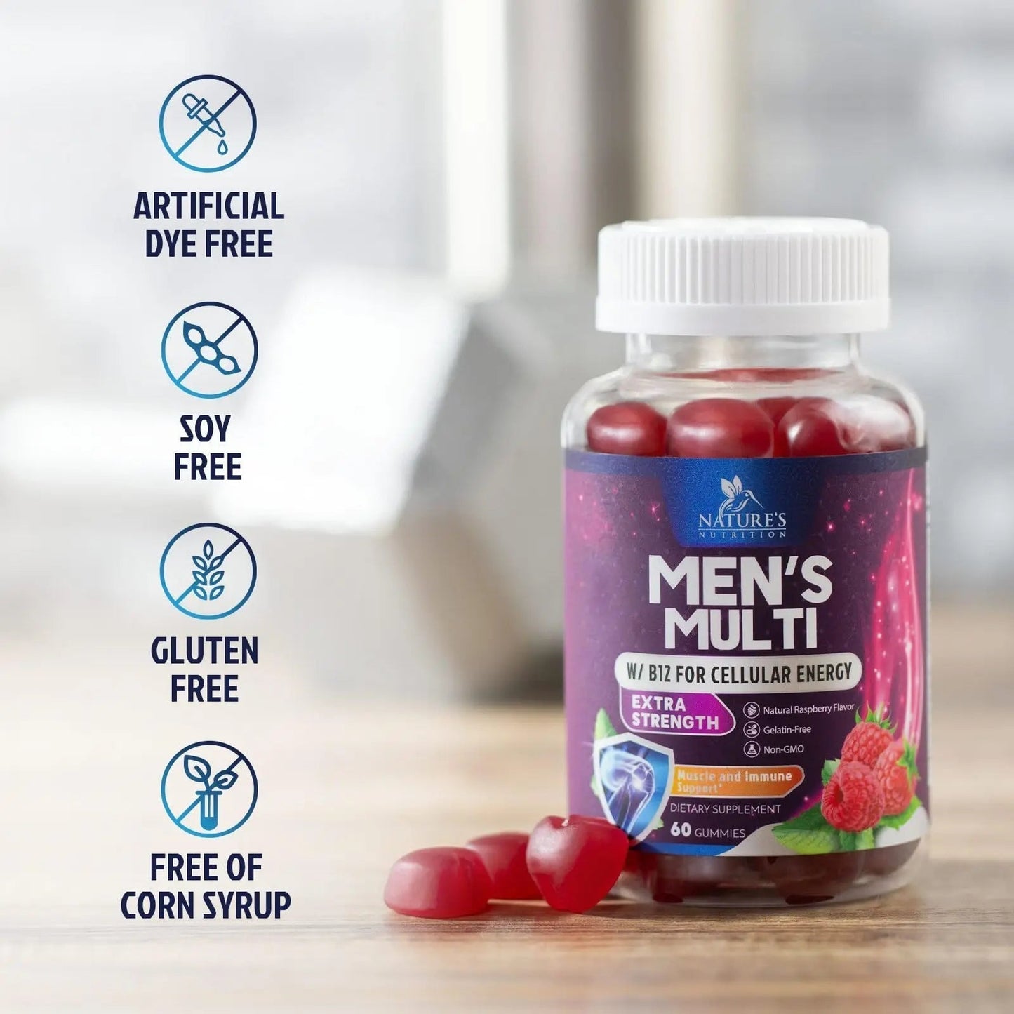 Multivitamin for Men - Complete Daily Mens Multivitamin Gummies with Vitamin D, B Vitamins, Zinc & More - Energy, Memory, Focus & Immune Health Support - PrimeBioHealth - canada supplements