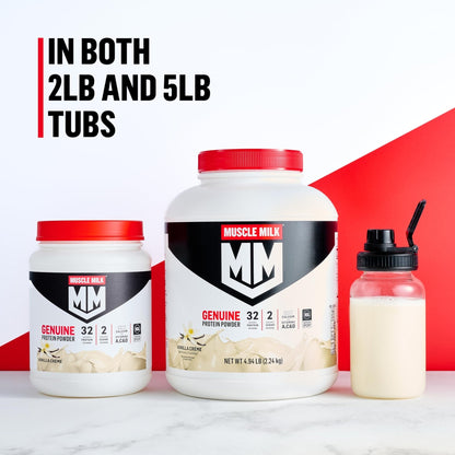 Muscle Milk Genuine Protein Powder, Vanilla Crème, 1.93 Pounds, 12 Servings, 32g Protein, 2g Sugar, Calcium, Vitamins A, C & D, NSF Certified for Sport, Energizing Snack, Packaging May Vary - PrimeBioHealth - canada supplements
