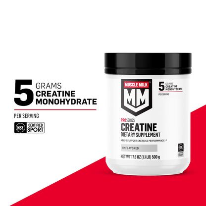 Muscle Milk Pro Series Creatine Powder Supplement, Unflavored, 1.1 Pound, 100 Servings, 5g Creatine Monohydrate - PrimeBioHealth - canada supplements