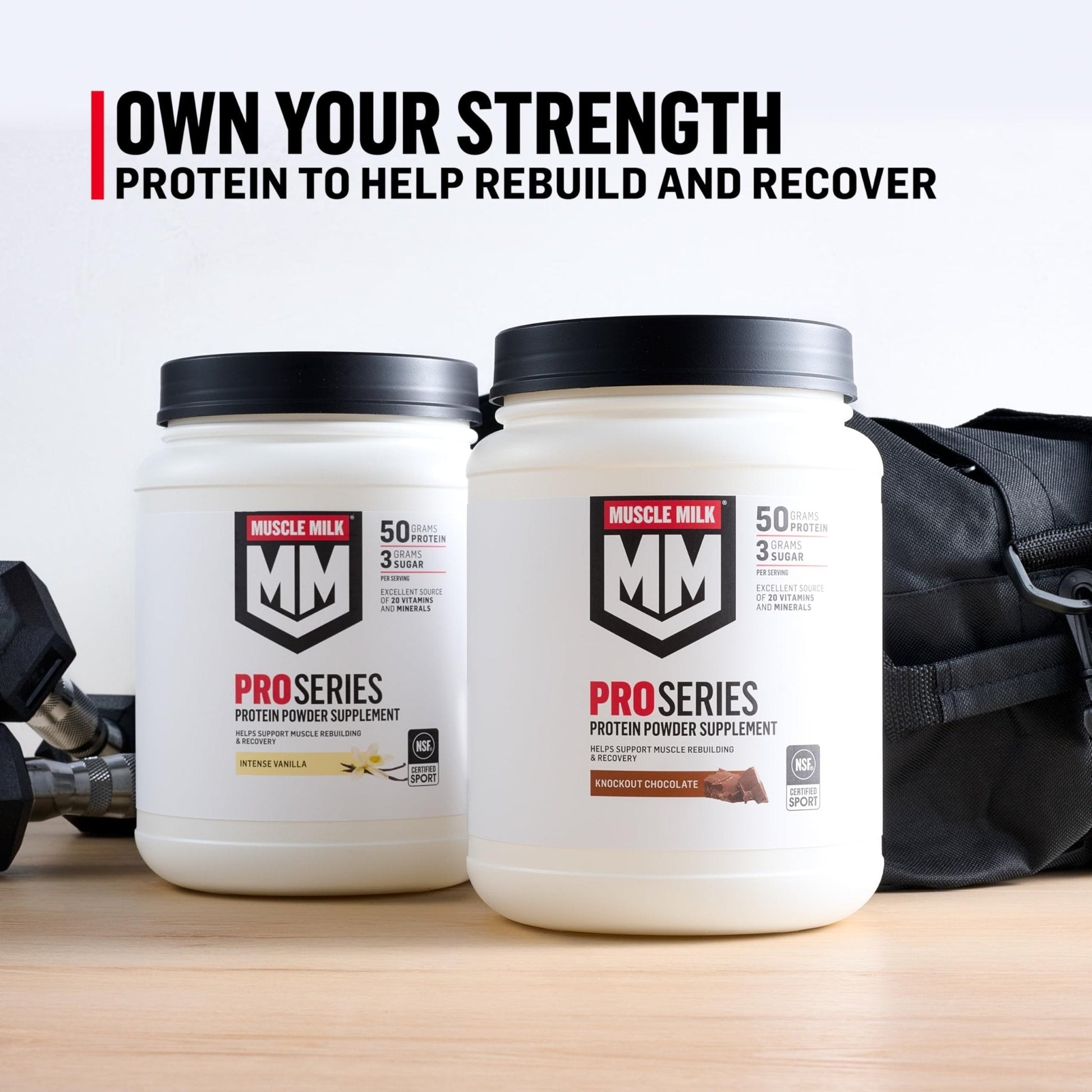 Muscle Milk Pro Series Protein Powder Supplement,Knockout Chocolate,2 Pound,11 Servings,50g Protein,3g Sugar,20 Vitamins & Minerals,NSF Certified for Sport,Workout Recovery,Packaging May Vary - PrimeBioHealth - canada supplements