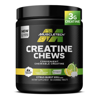 MuscleTech | Creatine Chews | Creapure Monohydrate Supplement for Muscle Recovery, Muscle Builder & Energy Boost | Pre Workout Supplement for Men & Women - PrimeBioHealth - canada supplements