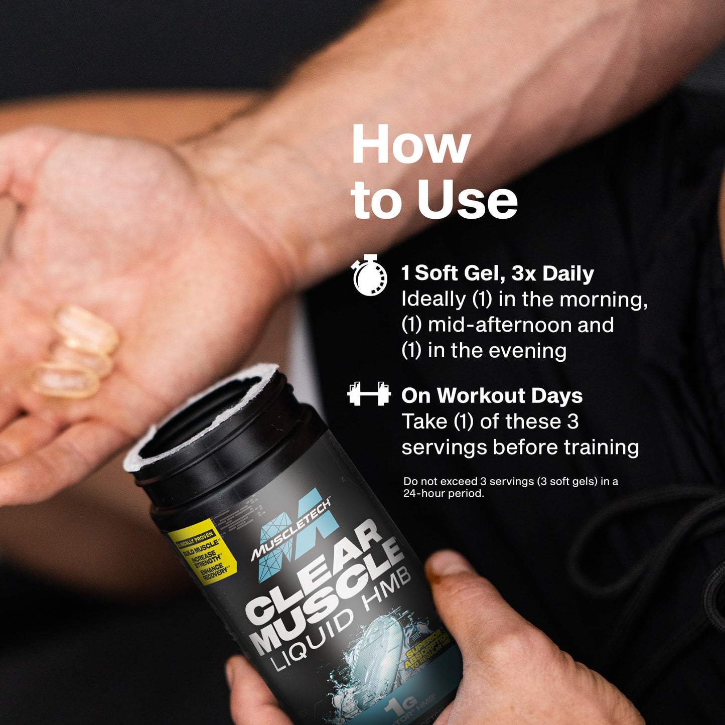 Muscletech HMB Supplements 1000mg, Clear Muscle (42 Liquid Softgels) - Highest Grade HMB for Lean Muscle & Recovery-HMB Free Acid Muscle Supplement-Help Decrease - PrimeBioHealth - canada supplements
