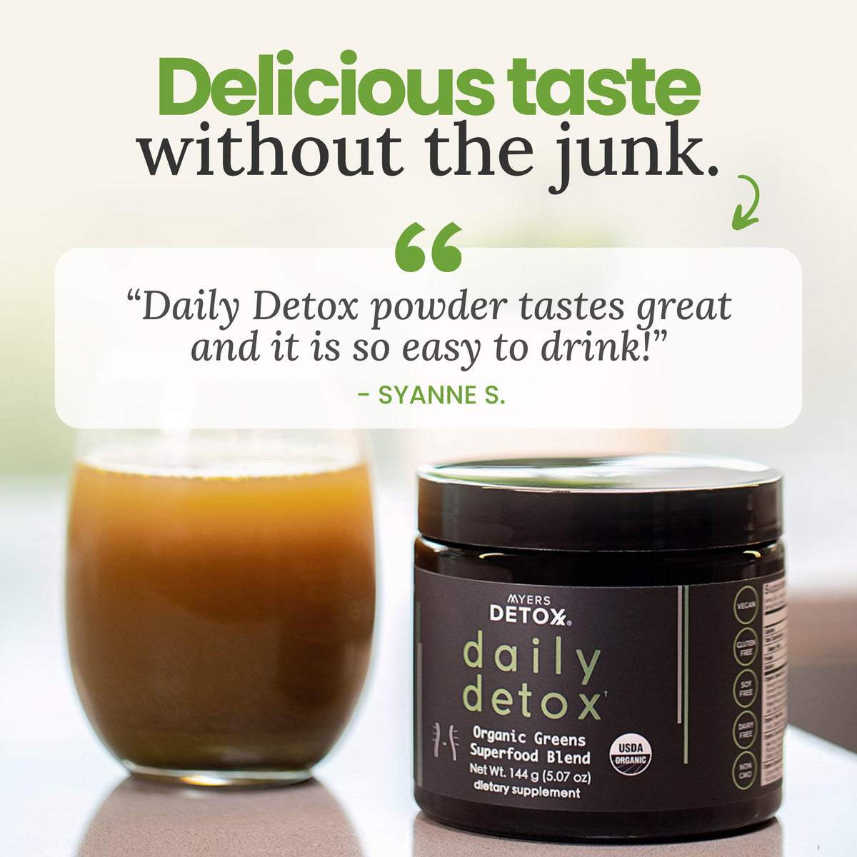 Myers Detox Daily Detox Greens Powder, Organic Superfood Supplement for Detox, Gut Health, Energy, Immune Support, Overall Wellness, Gluten Free Multivitamin Drink Mix, - PrimeBioHealth - canada supplements