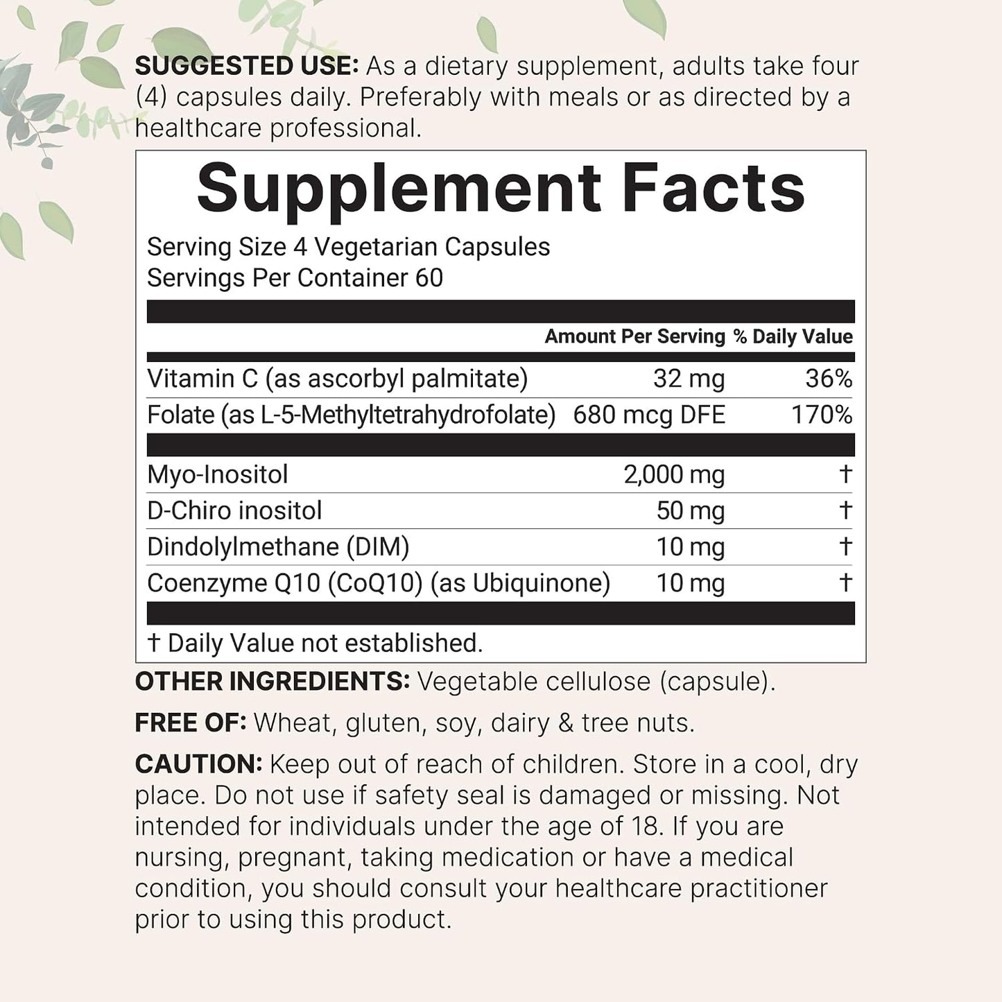 Myo-Inositol & D-Chiro Inositol 2,050mg | 240 Veggie Capsules + Vitamin C, Folate, DIM, & CoQ10 | Inositol Supplement for Women | 40:1 Ratio | Hormonal Balance & Ovarian Support | Filler Free - PrimeBioHealth - canada supplements