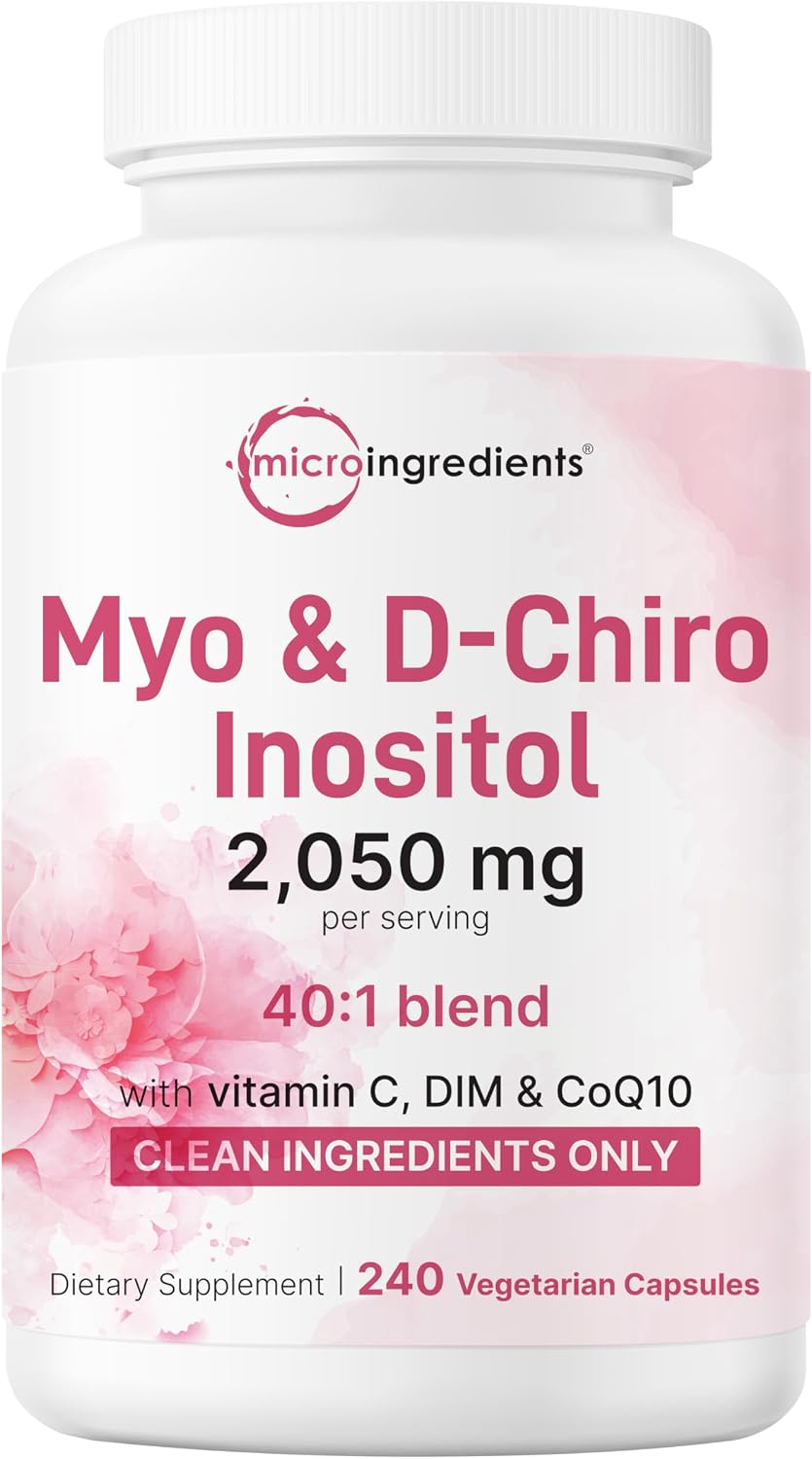 Myo-Inositol & D-Chiro Inositol 2,050mg | 240 Veggie Capsules + Vitamin C, Folate, DIM, & CoQ10 | Inositol Supplement for Women | 40:1 Ratio | Hormonal Balance & Ovarian Support | Filler Free - PrimeBioHealth - canada supplements