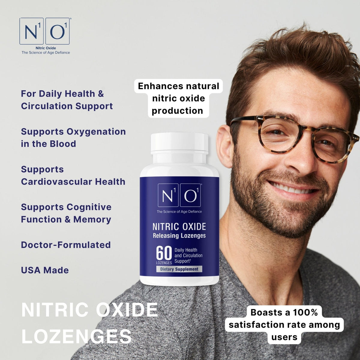 N1O1 Nitric Oxide Lozenges - 60 Count - Nitric Oxide Supplement for Heart Health, Circulation, Energy, Blood Flow, Oxygenation, Healthy Blood Pressure - PrimeBioHealth - canada supplements