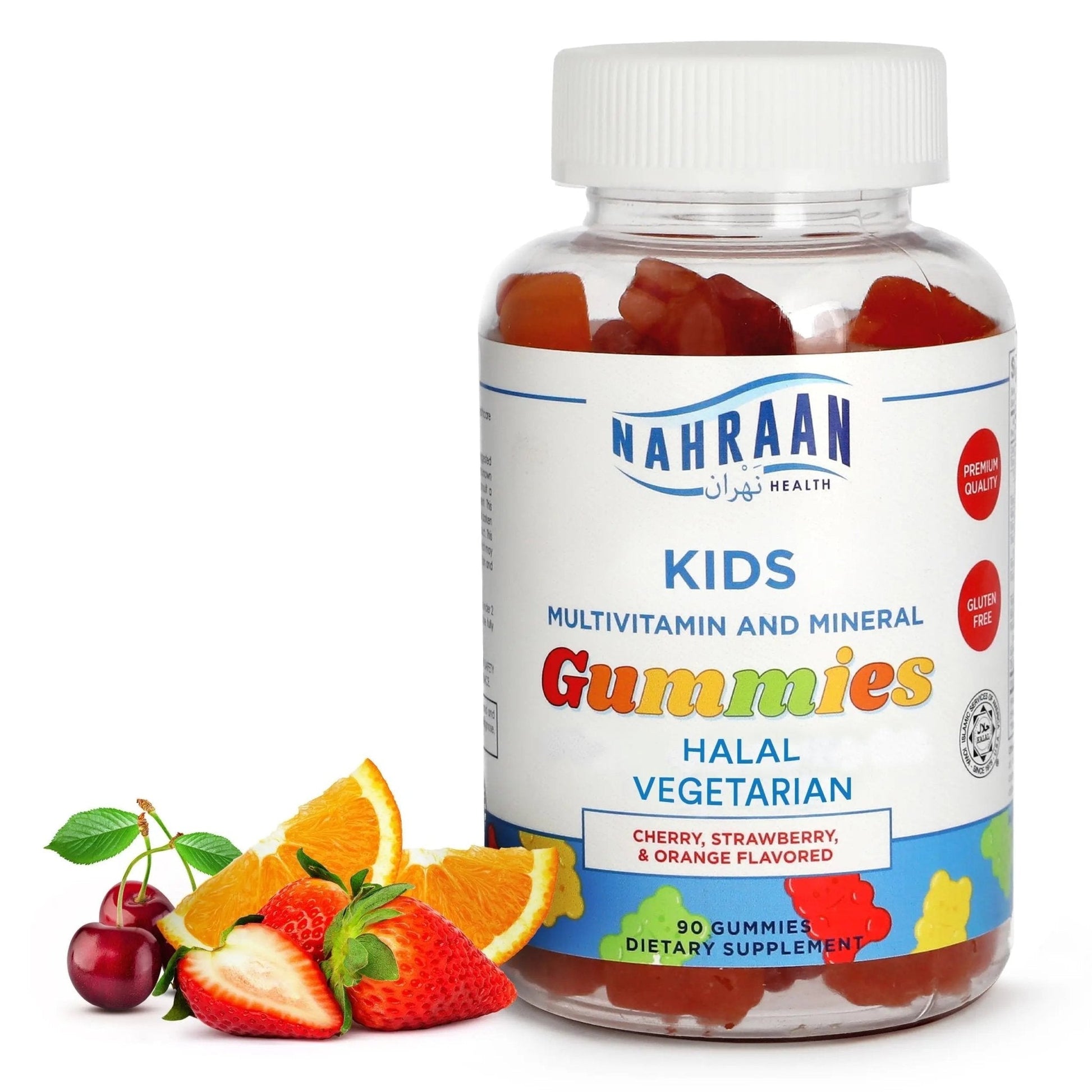 NAHRAAN HEALTH Halal Vitamins for Kids - Halal Multivitamins for Kids Vitamin A, C, D, E, B6, B12 - Non-GMO Vegetarian, Halal Gummies - 90 Count - PrimeBioHealth - canada supplements