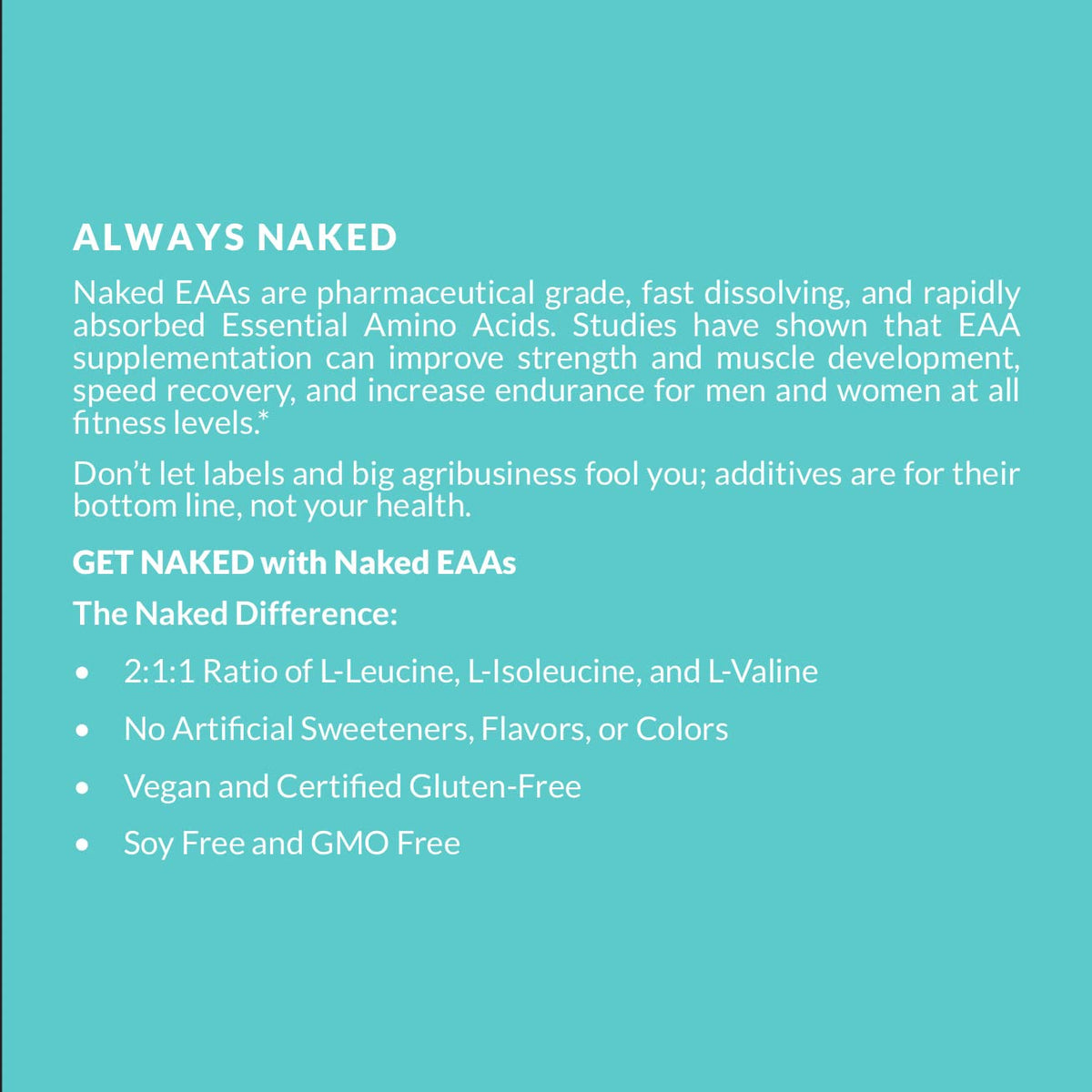 NAKED EAAs Amino Acids Powder - 50 Servings - Vegan Unflavored Essential Amino Acids 500 Grams - Instantized All Natural EAAs Powder Supplement - PrimeBioHealth - canada supplements