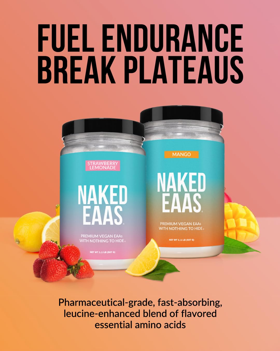 NAKED EAAs Amino Acids Powder - 50 Servings - Vegan Unflavored Essential Amino Acids 500 Grams - Instantized All Natural EAAs Powder Supplement - PrimeBioHealth - canada supplements