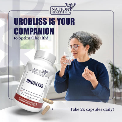 NATION HEALTH MD UroBliss Formula for Urinary Tract Support - D Mannose 1000mg Capsules with Cranberry Extract for Feminine Care and UTI-Health, 60 Capsules - PrimeBioHealth - canada supplements