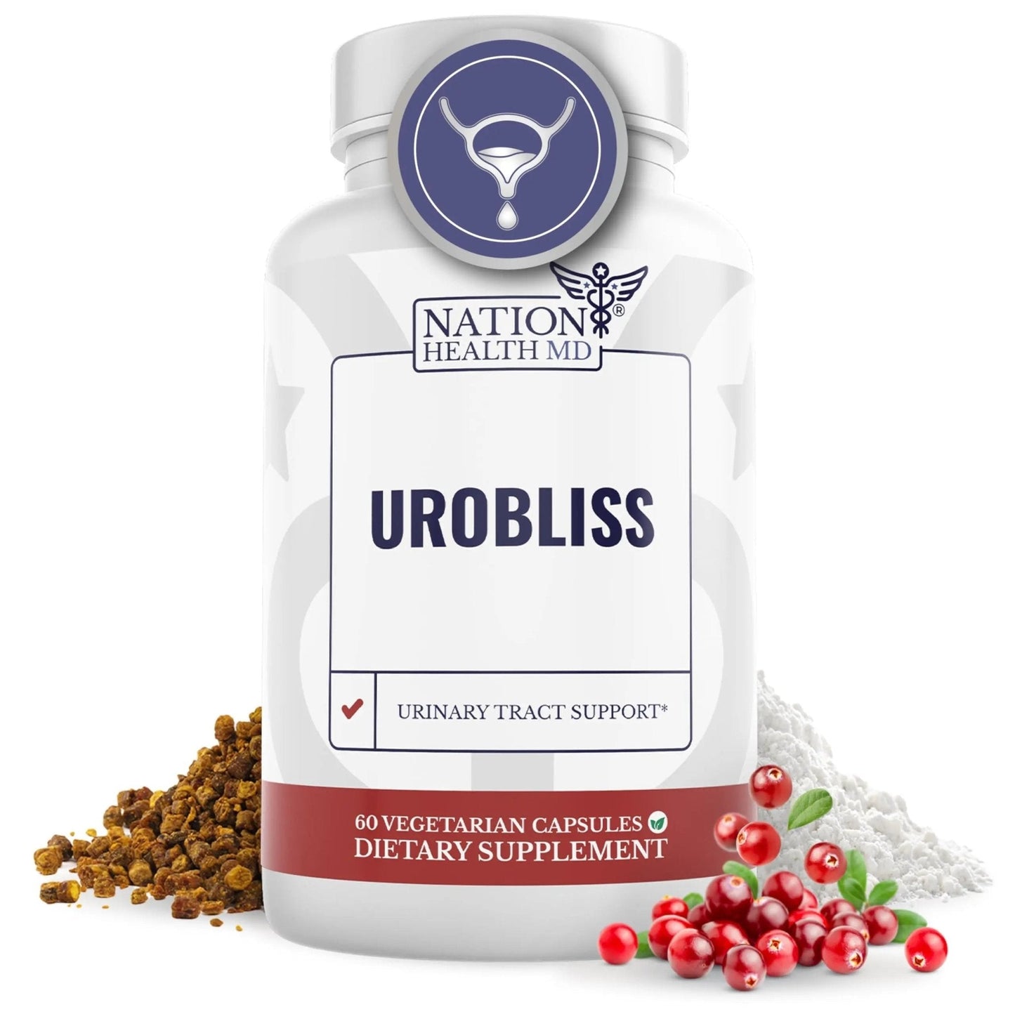 NATION HEALTH MD UroBliss Formula for Urinary Tract Support - D Mannose 1000mg Capsules with Cranberry Extract for Feminine Care and UTI-Health, 60 Capsules - PrimeBioHealth - canada supplements