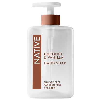 Native Liquid Hand Soap, Coconut & Vanilla Scent, Non-Drying Formula for Soft, Smooth Hands - PrimeBioHealth - canada supplements