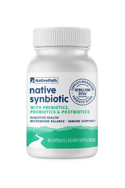 NativePath Complete Synbiotic - Pre, Pro & Postbiotic 3-in-1 for Gut Health & Digestive Support - 10 Billion CFU, 30 Servings - PrimeBioHealth - canada supplements