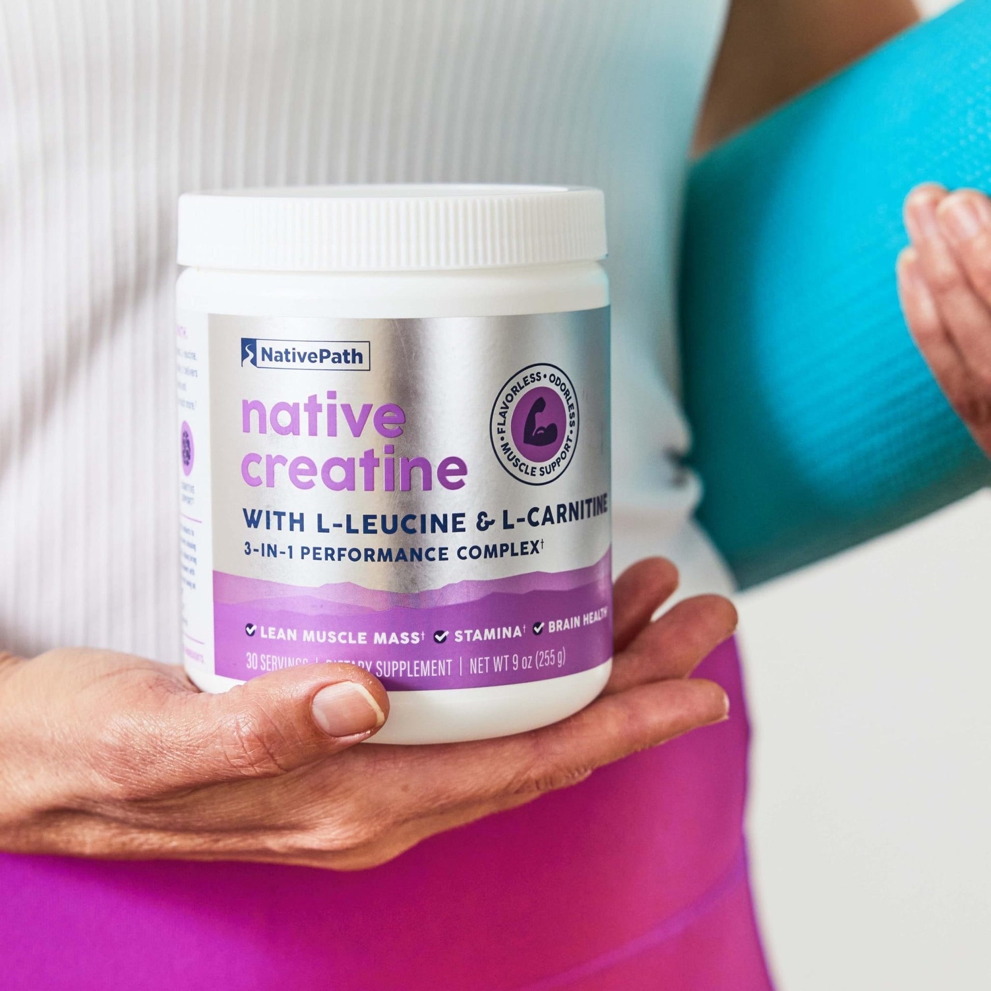 NativePath Creatine Monohydrate Powder with L-Leucine & L-Carnitine - Supports Muscle Health for Men & Women - 30 Servings - PrimeBioHealth - canada supplements