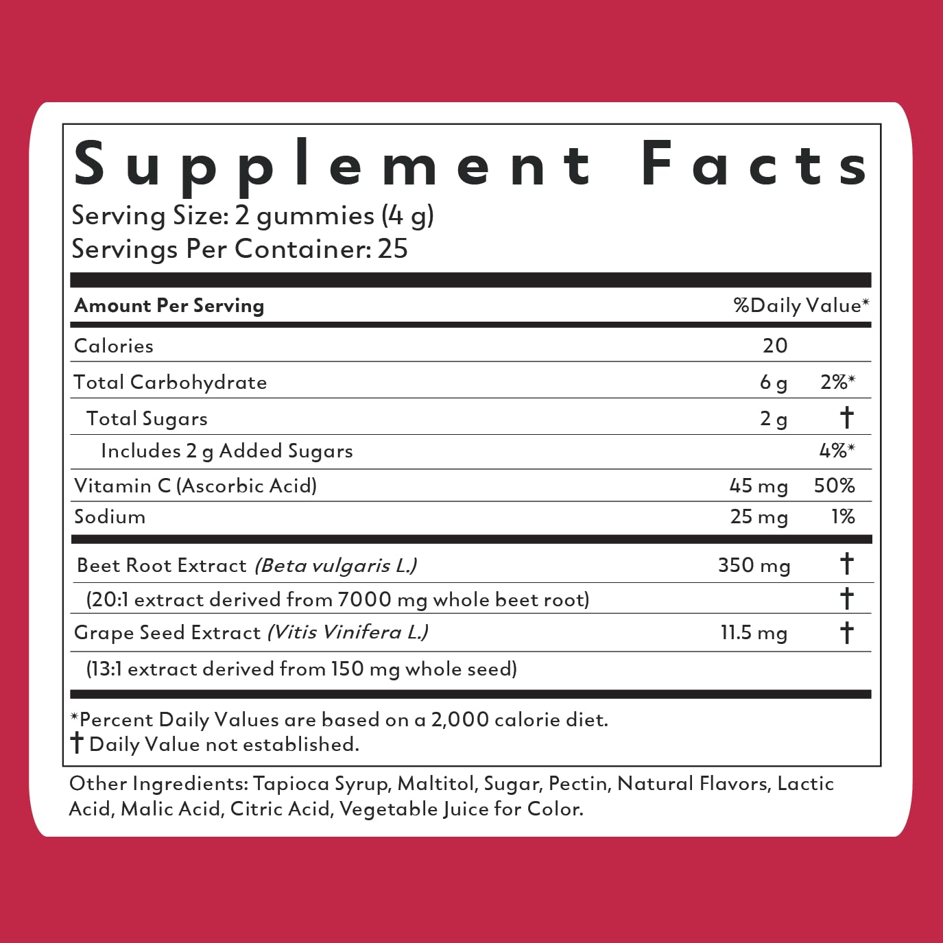 Natrava Beets+ Gummies - Premium Beet Root Powder, Grape Seed Extract and Vitamin C - Supports Healthy Blood Pressure and Heart Health - Low Sugar Nitric Oxide and Circulation Supplement - 50 Gummies - PrimeBioHealth - canada supplements