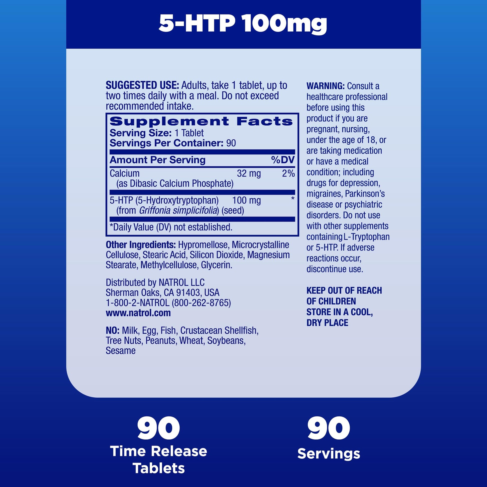 Natrol 5-HTP 100mg, Dietary Supplement Helps Support a Balanced Mood, Mood and Stress Support Supplement, 90 Time Release Tablets, 45-90 Day Supply - PrimeBioHealth - canada supplements