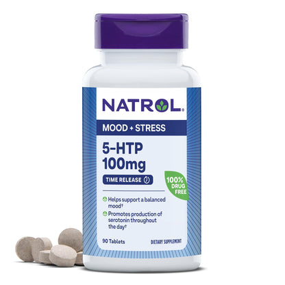 Natrol 5-HTP 100mg, Dietary Supplement Helps Support a Balanced Mood, Mood and Stress Support Supplement, 90 Time Release Tablets, 45-90 Day Supply - PrimeBioHealth - canada supplements