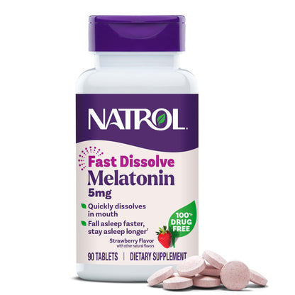 Natrol 5mg Fast Dissolve Tablets Melatonin Strawberry Flavor - PrimeBioHealth - canada supplements