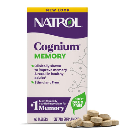 Natrol Cognium Memory, Brain Health Supplements for Adults, Brain Memory Supplements, Enhances Mental Agility in Healthy Adults, - PrimeBioHealth - canada supplements