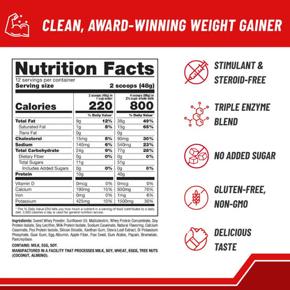 Naturade Weight Gain Nutrition Drink Mix for Healthy Weight Support, Balanced Calories with Protein, Vitamins & Minerals, Vanilla - 20.3 oz - PrimeBioHealth - canada supplements
