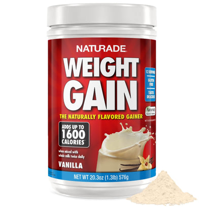 Naturade Weight Gain Nutrition Drink Mix for Healthy Weight Support, Balanced Calories with Protein, Vitamins & Minerals, Vanilla - 20.3 oz - PrimeBioHealth - canada supplements