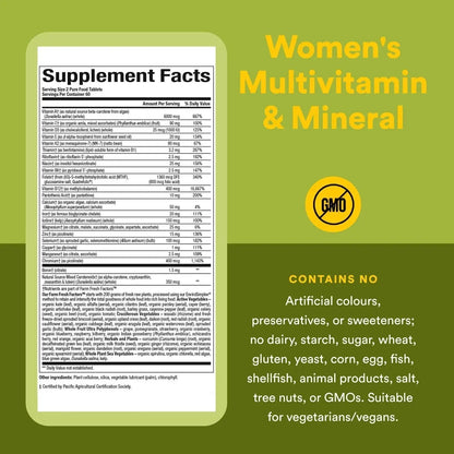 Natural Factors Whole Earth & Sea Women's Multivitamin & Mineral, Whole Food Supplement, Vegan, 120 Tablets - PrimeBioHealth - canada supplements