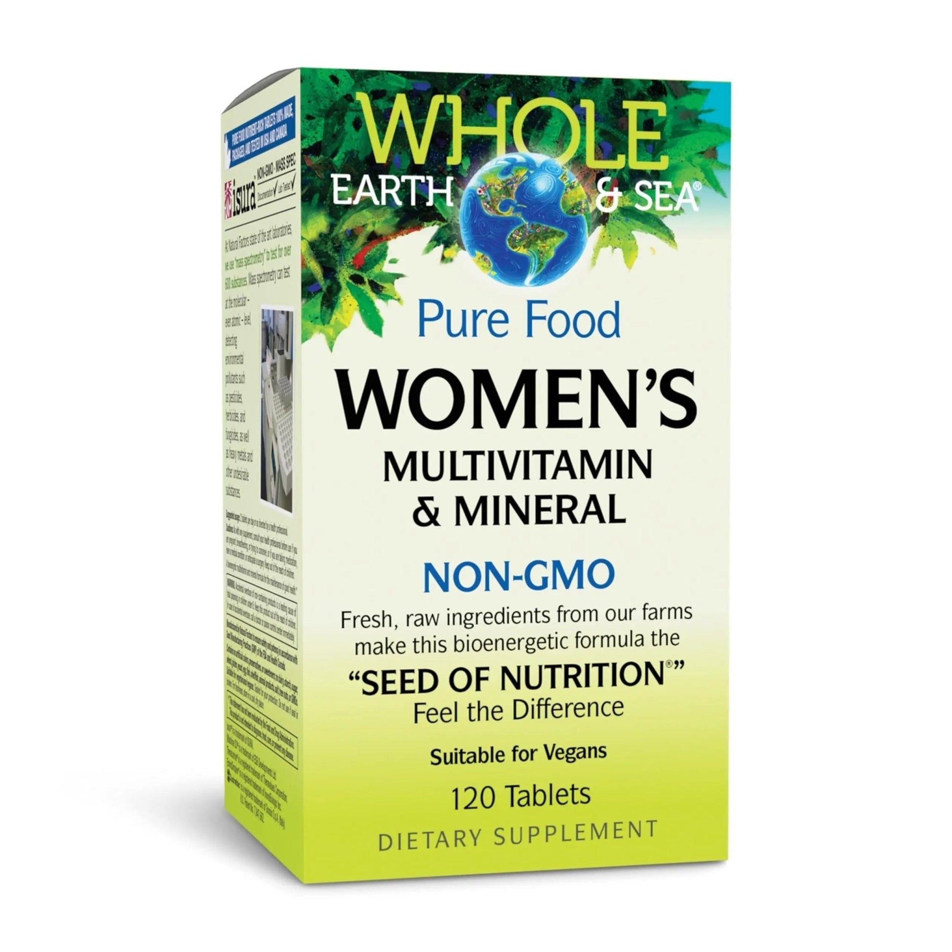 Natural Factors Whole Earth & Sea Women's Multivitamin & Mineral, Whole Food Supplement, Vegan, 120 Tablets - PrimeBioHealth - canada supplements