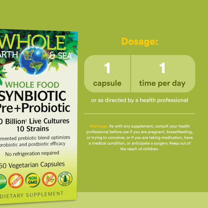 Natural Factors Whole Food Synbiotic Pre+Probiotic 10 Billion - Organic Gut & Digestive Health Supplement - Non-GMO, Gluten-Free & Dairy-Free - PrimeBioHealth - canada supplements