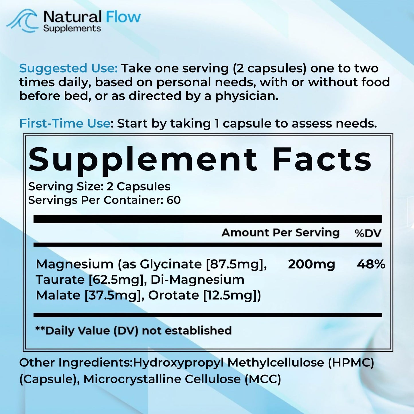 Natural Flow 4X Magnesium Supplement, Magnesium Glycinate, Taurate, Malate, Orotate Complex, Calm Sleep and Cramp Support Blend - PrimeBioHealth - canada supplements