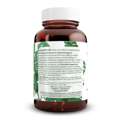 Natural Nutra Chewable Peppermint Digestive Enzyme Supplement, Help to Relieve Gas, Indigestion, and Other Digestive discomforts, Stomach Calmness, Papaya (Papain) - PrimeBioHealth - canada supplements