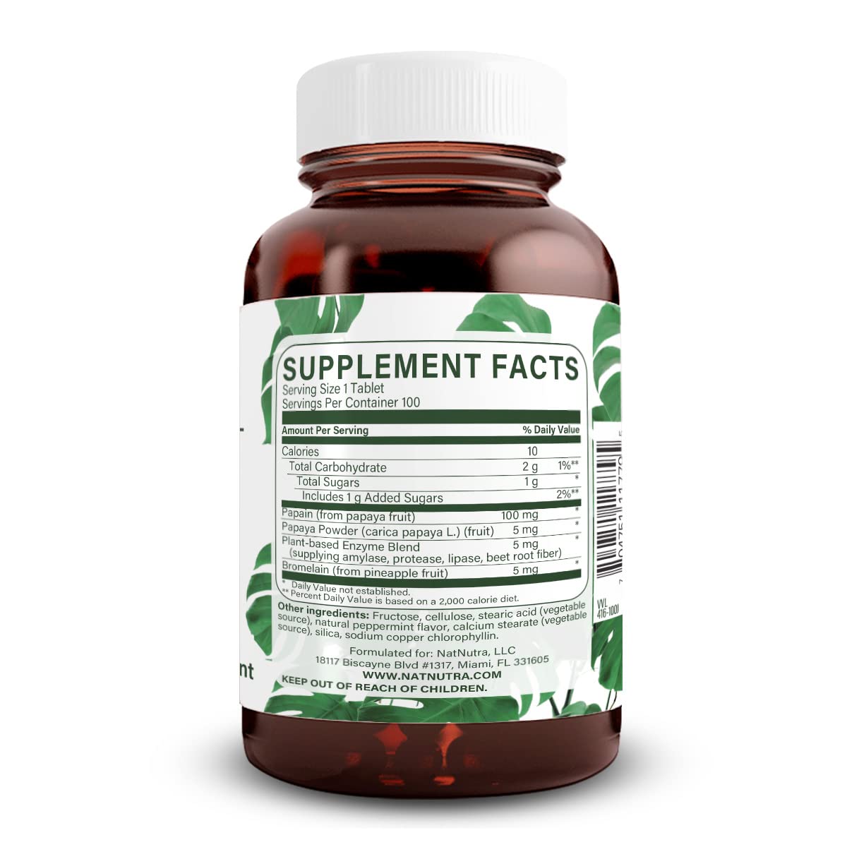 Natural Nutra Chewable Peppermint Digestive Enzyme Supplement, Help to Relieve Gas, Indigestion, and Other Digestive discomforts, Stomach Calmness, Papaya (Papain) - PrimeBioHealth - canada supplements
