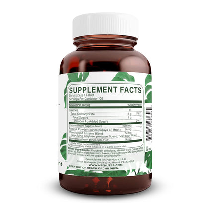 Natural Nutra Chewable Peppermint Digestive Enzyme Supplement, Help to Relieve Gas, Indigestion, and Other Digestive discomforts, Stomach Calmness, Papaya (Papain) - PrimeBioHealth - canada supplements