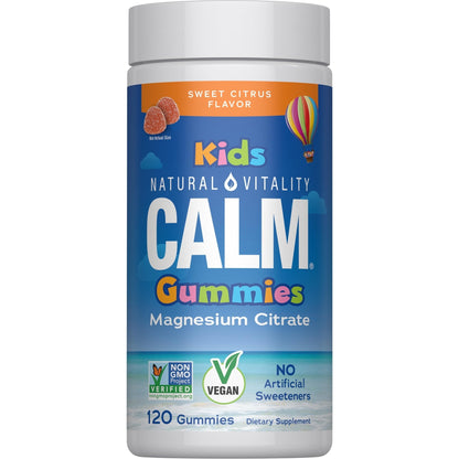 Natural Vitality Calm, Magnesium Citrate Kids Supplement, Stress Relief Gummies, Supports a Healthy Response to Stress - PrimeBioHealth - canada supplements