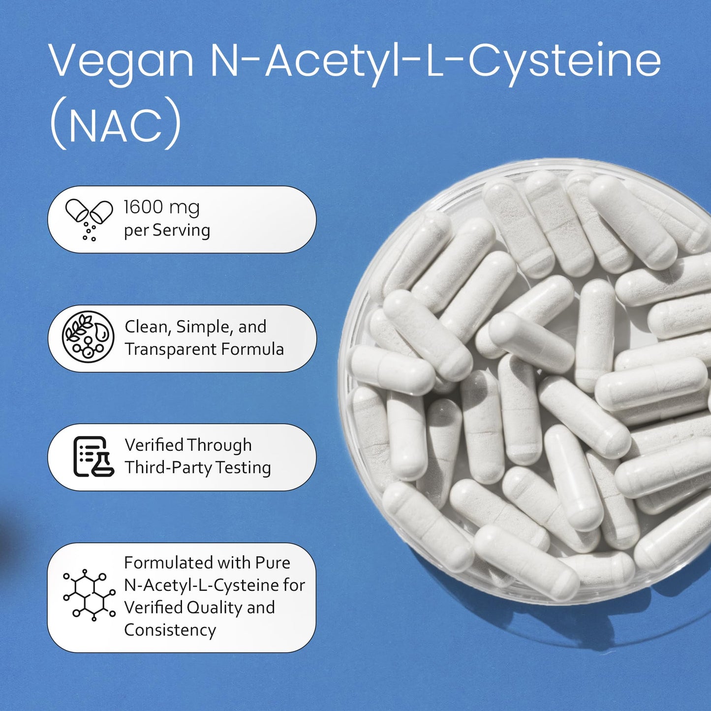 NaturaLife Labs N-Acetyl-L-Cysteine (NAC) 1600 mg – 100 Capsules - Vegan, Non-GMO & Gluten-Free - PrimeBioHealth - canada supplements