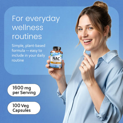 NaturaLife Labs N-Acetyl-L-Cysteine (NAC) 1600 mg – 100 Capsules - Vegan, Non-GMO & Gluten-Free - PrimeBioHealth - canada supplements