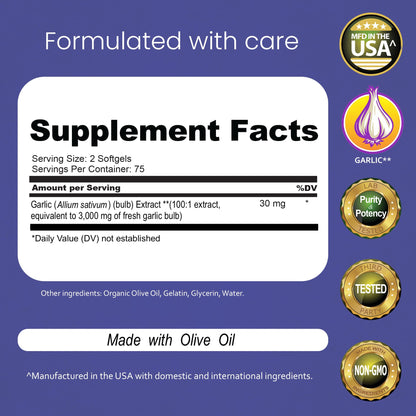 NaturaLife Labs Odorless Garlic Supplement – Garlic (Allium sativum) Extract Softgels – 150 Count – Non-GMO, Gluten-Free - PrimeBioHealth - canada supplements