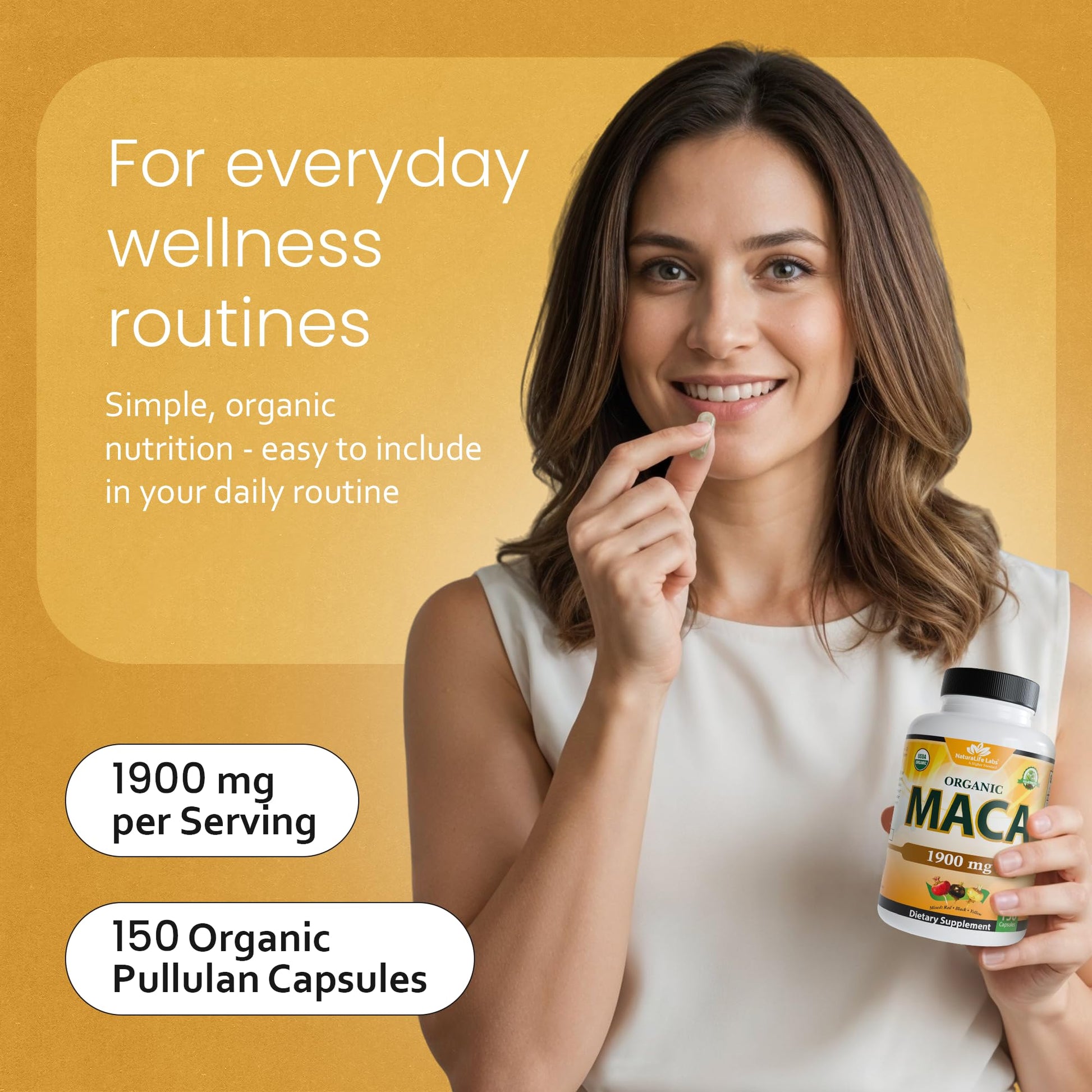 NaturaLife Labs Organic Maca Root – Black, Red & Yellow – 1900 mg per Serving – 150 Capsules – Gelatinized Peruvian Maca - PrimeBioHealth - canada supplements