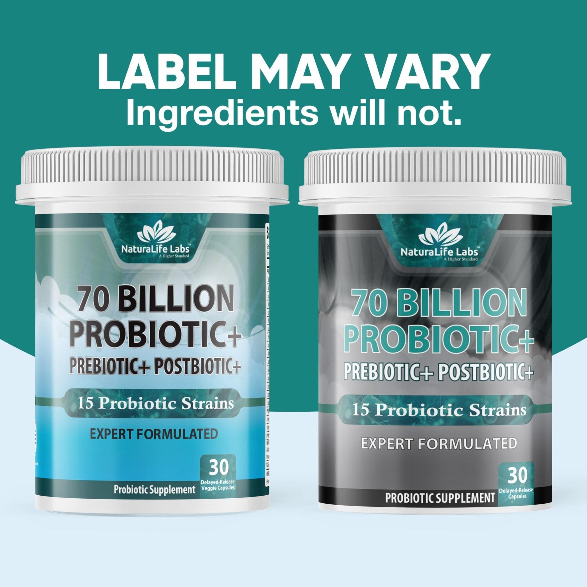 NaturaLife Labs Probiotics 70 Billion CFU – 15 Strains with Organic Prebiotic & Postbiotic – 3-in-1 Formula – 30 Vegan Capsules - PrimeBioHealth - canada supplements