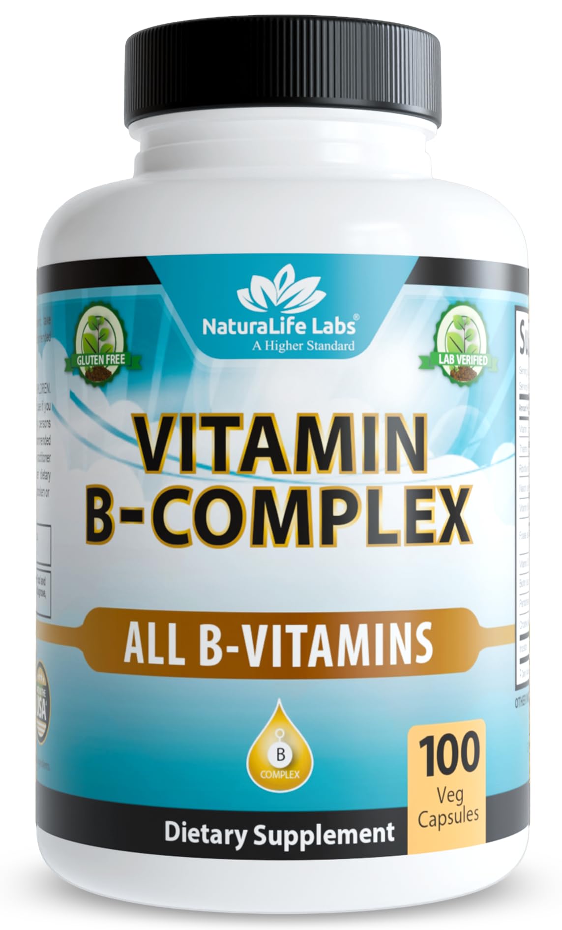 NaturaLife Labs Vitamin B Complex – All B Vitamins Including Active B2, B6, B9 & B12 (Methylcobalamin), Plus B1, B3, B5, B7 & Vitamin C – 100 Capsules - PrimeBioHealth - canada supplements