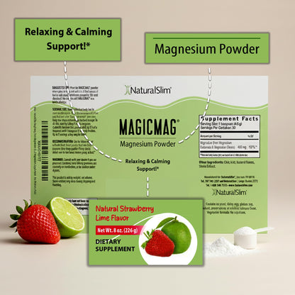 NaturalSlim MagicMag Magnesium Citrate Powder Drink for Relaxation, Stress, Constipation, Better Rest & Digestive Health, Magnesium Supplement for Women and Men - PrimeBioHealth - canada supplements